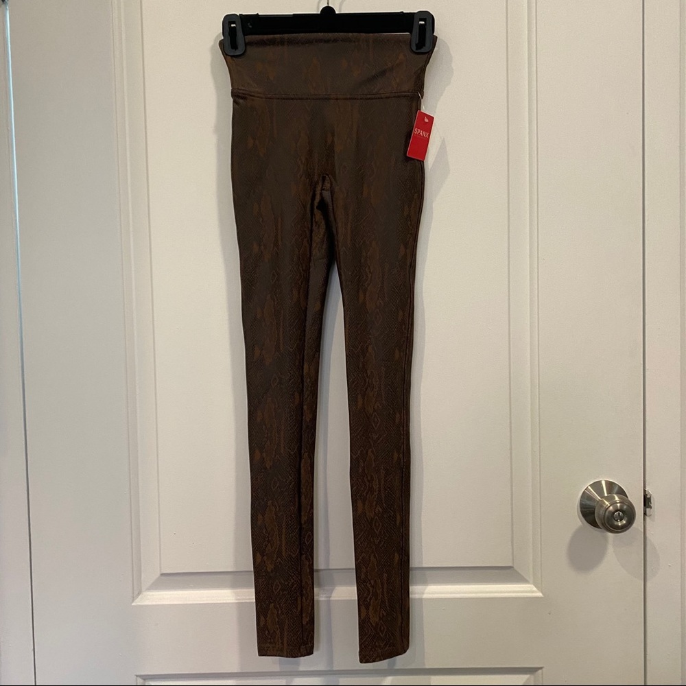 Spanx Faux Leather Snakeskin Leggings - Picture 7 of 8